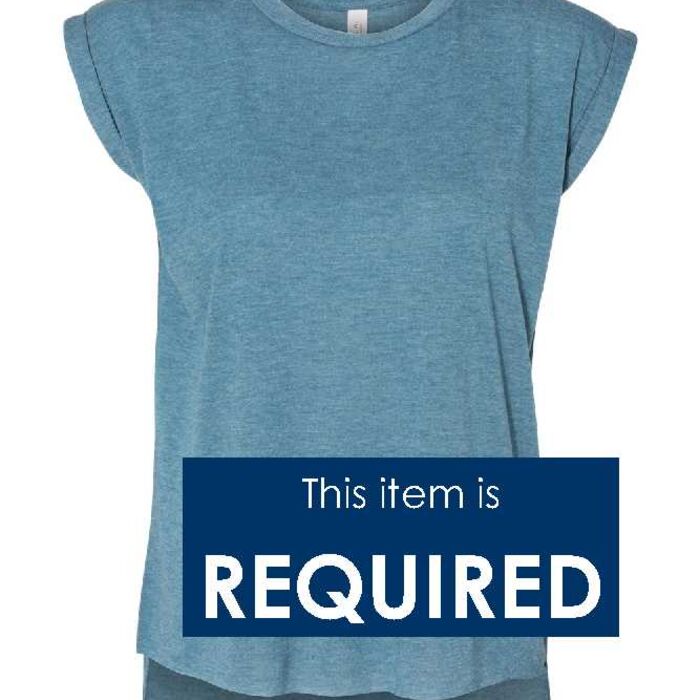 Ladies Flowy Muscle Tee with Rolled Cuffs Thumbnail